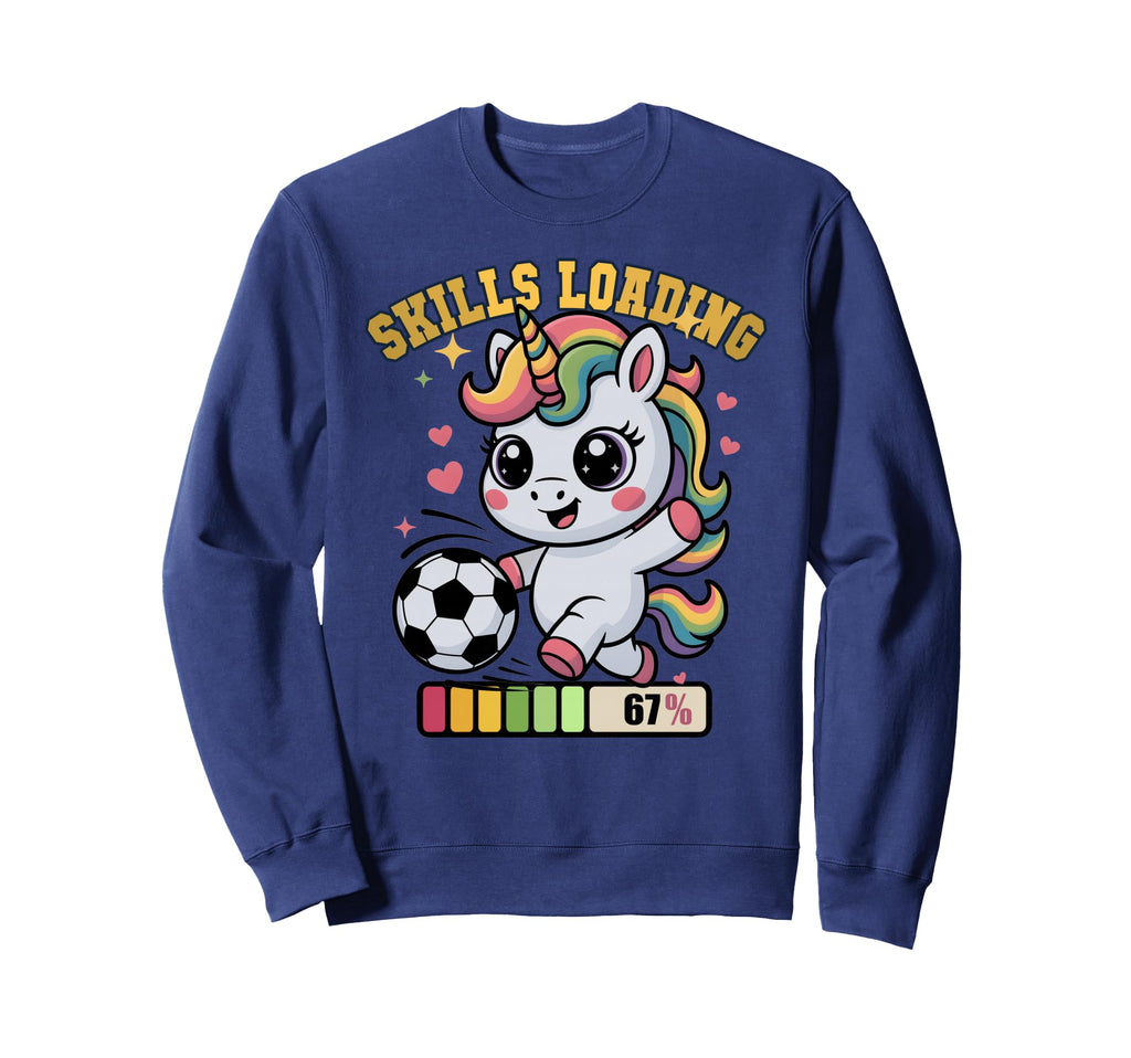 Soccer Unicorn Skills Loading Sweatshirt - Fun Novelty Design for Adults - T-Shirt, Sweatshirt, Hoodie