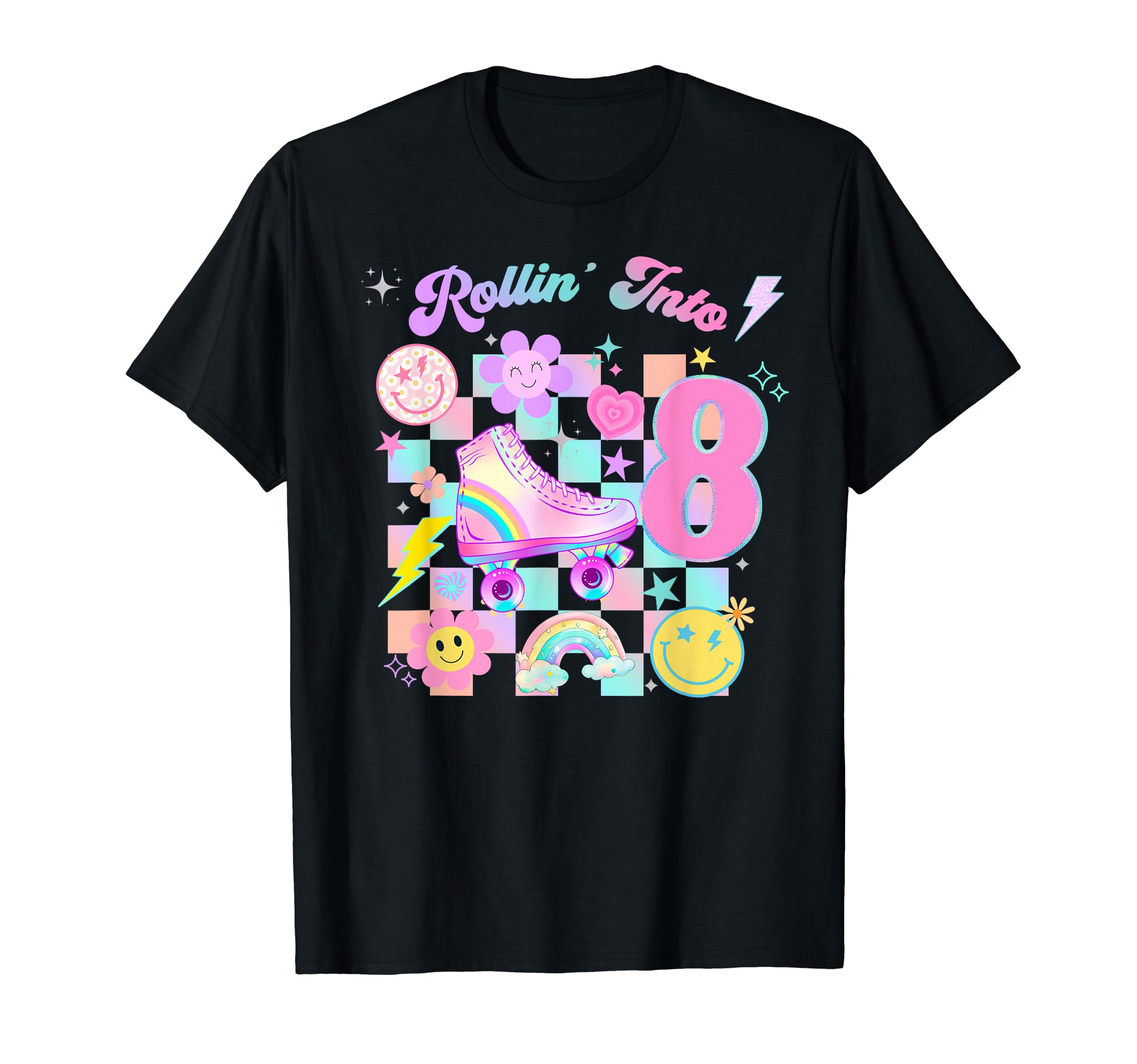 Roller Skating Birthday Groovy Skater T-Shirt - Unique Graphic Men Women - T-Shirt, Sweatshirt, Hoodie