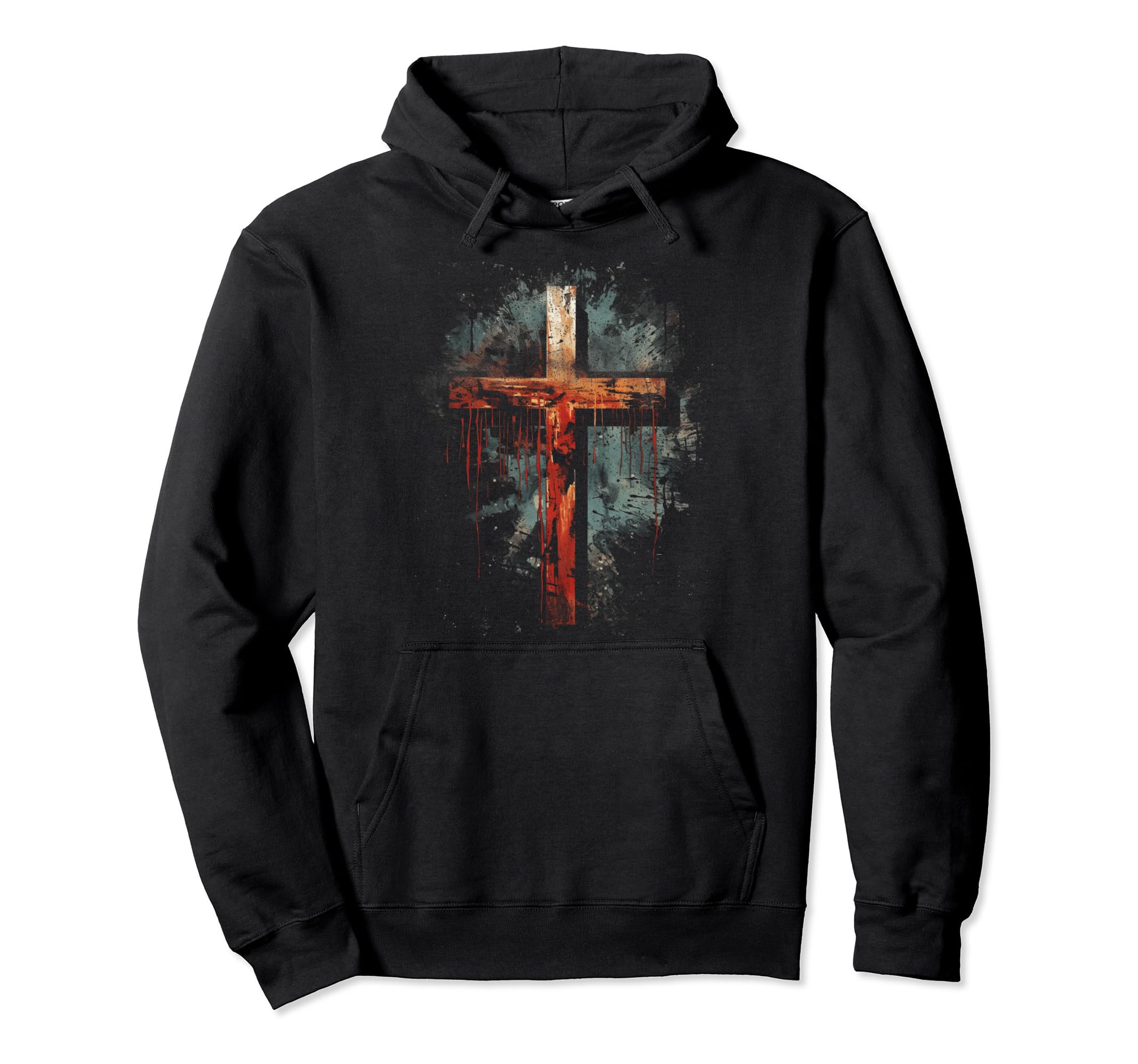 Cross Distressed 90S Goth Grunge Hoodie - Aesthetic Graphic Men Women - T-Shirt, Sweatshirt, Hoodie