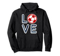 Great Heart I Love Football Soccer Fan Hoodie - Trendy Graphic Unisex - T-Shirt, Sweatshirt, Hoodie