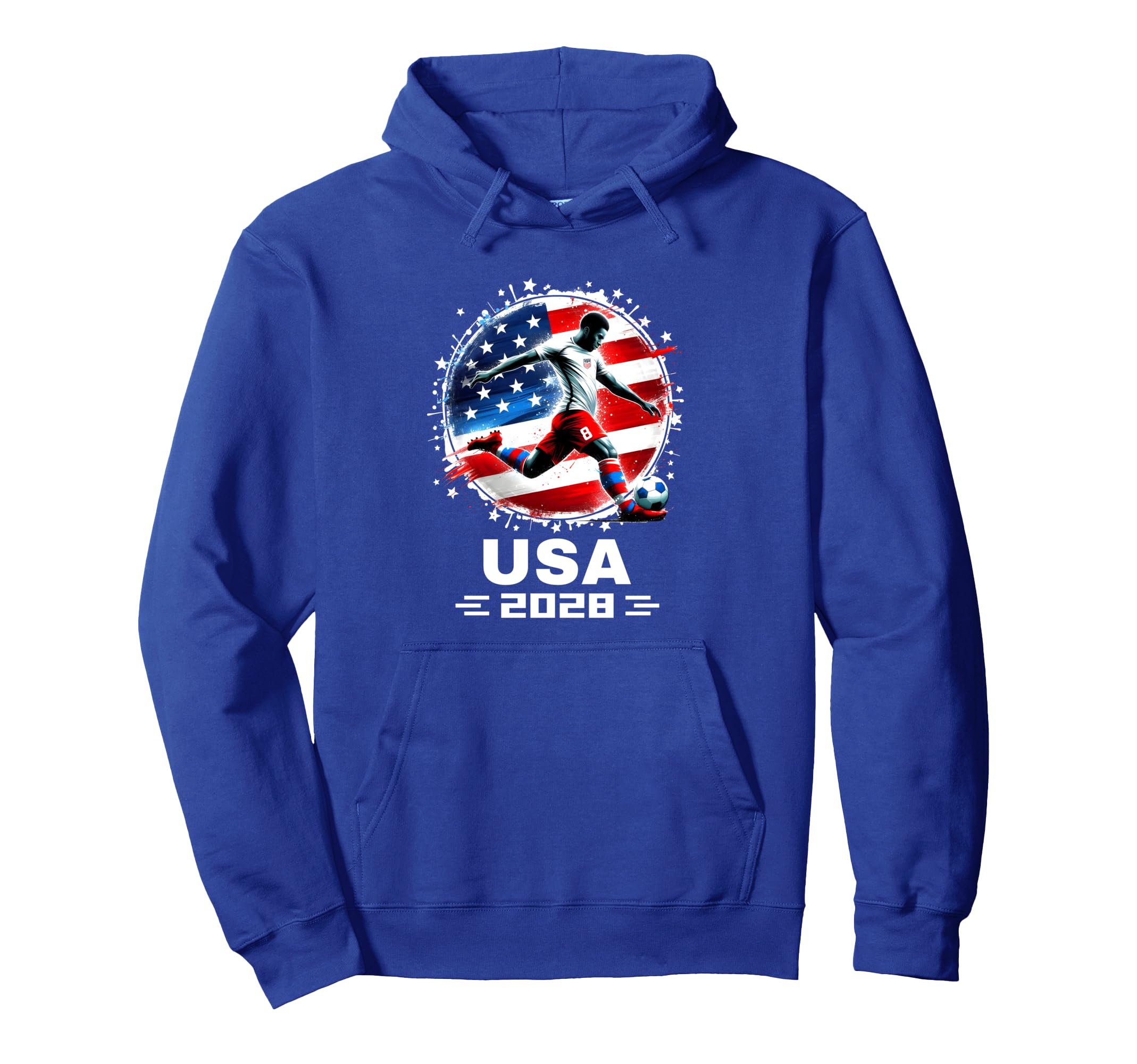 American Flag Soccer Soccer 2028 Hoodie - Trendy Graphic Unisex - T-Shirt, Sweatshirt, Hoodie