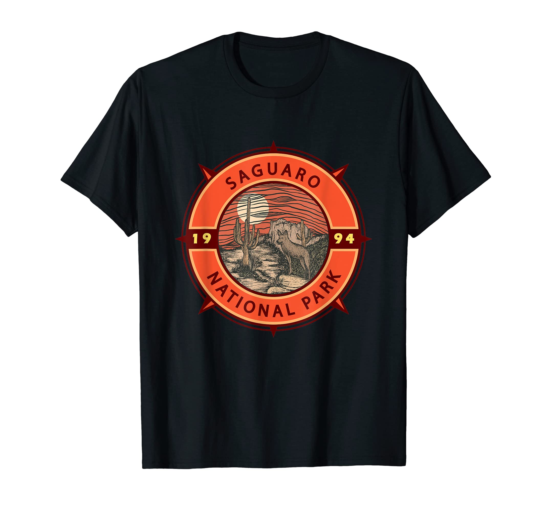 Saguaro National Park Coyote Compass T-Shirt - Streetwear Style for Adults - T-Shirt, Sweatshirt, Hoodie
