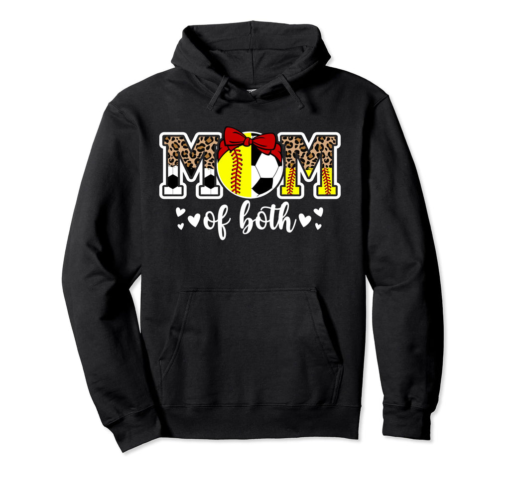 Mom Both Softball Soccer Mom Soccer Hoodie - Aesthetic Graphic Unisex - T-Shirt, Sweatshirt, Hoodie