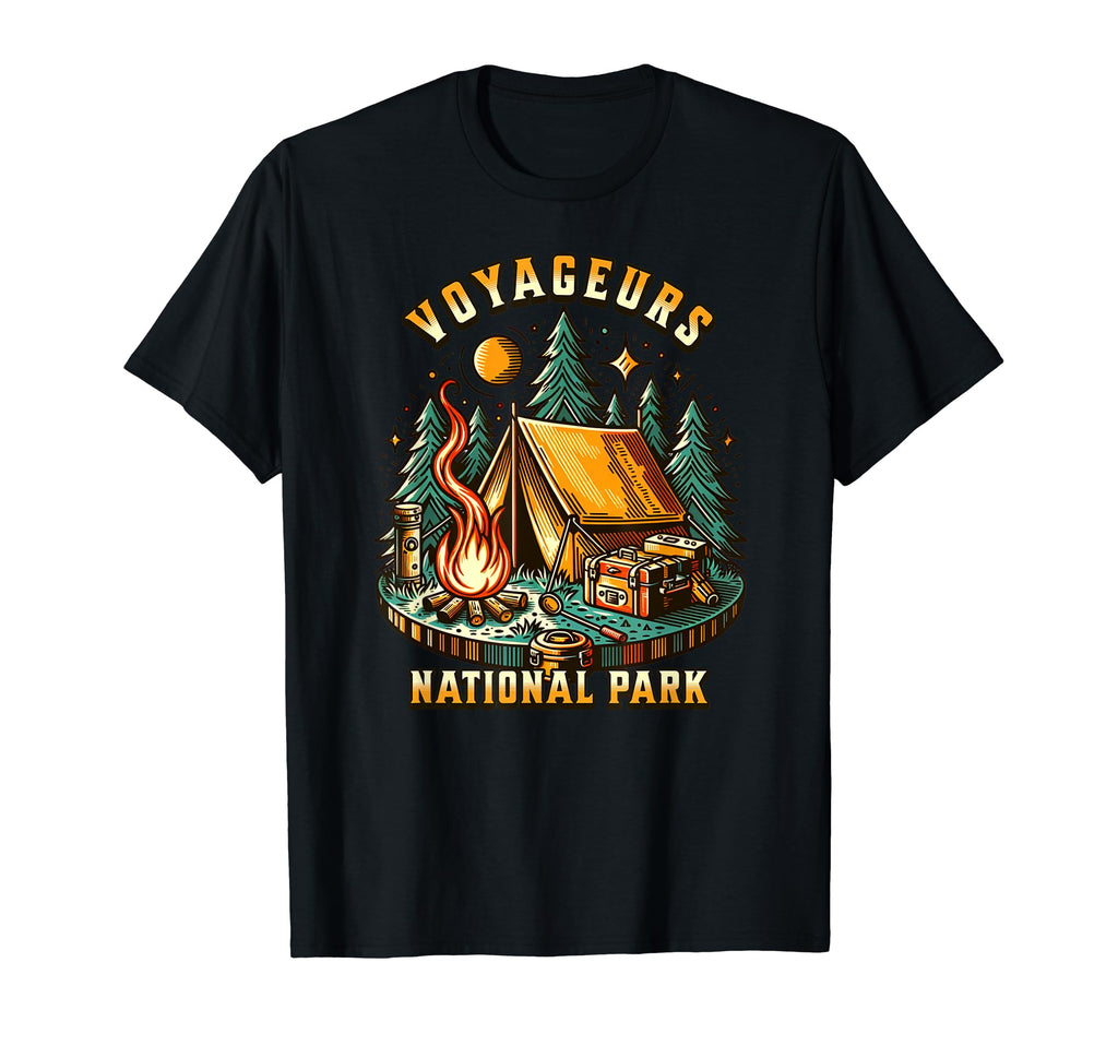 Camping Forest Tent Campfire Voyageurs T-Shirt - Novelty Apparel Men Women - T-Shirt, Sweatshirt, Hoodie