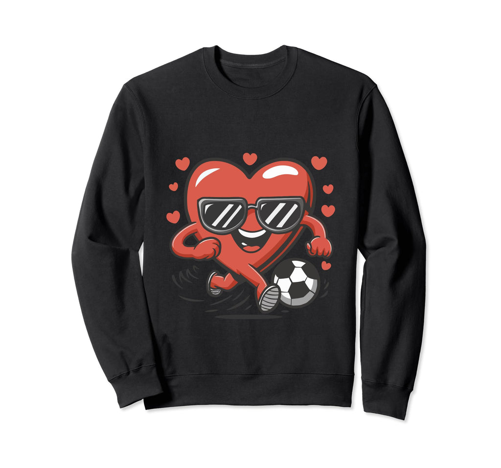 Funny Heart Playing Soccer Sweatshirt - Custom Art Print for Adults - T-Shirt, Sweatshirt, Hoodie