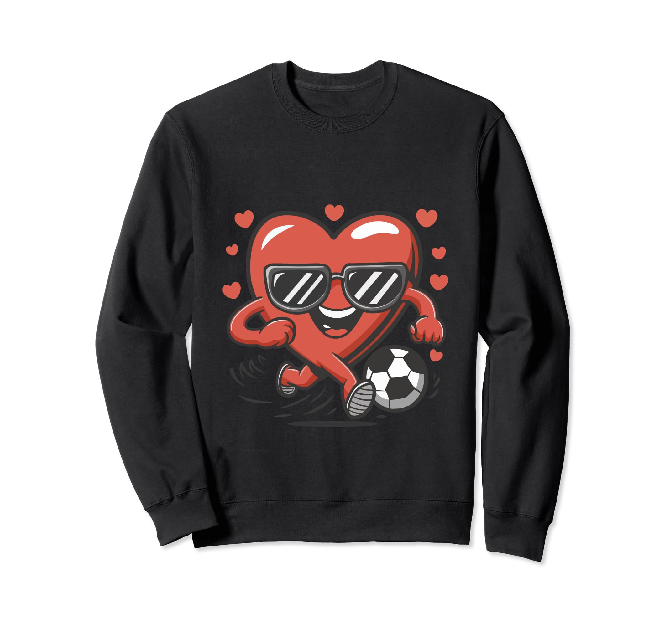 Funny Heart Playing Soccer Sweatshirt - Custom Art Print for Adults - T-Shirt, Sweatshirt, Hoodie