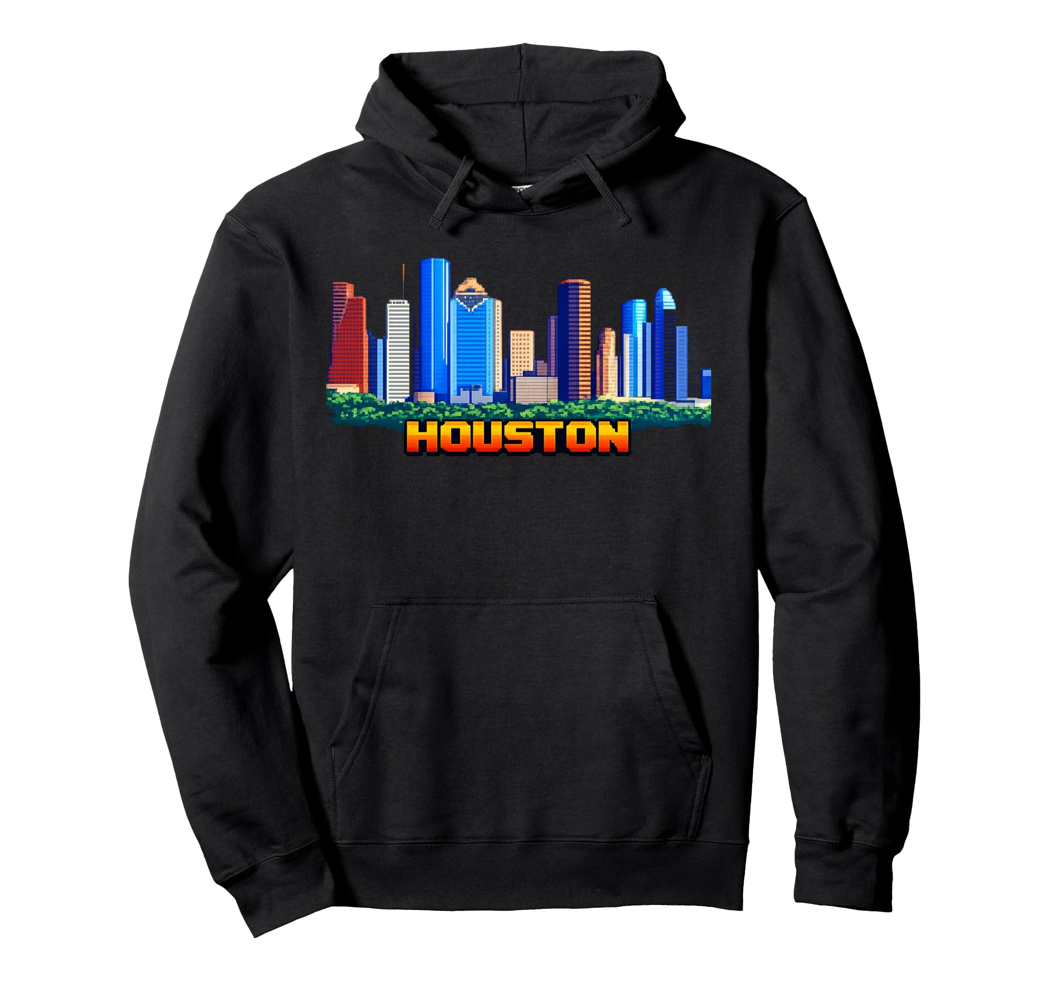 Houston 8 Bit Video Arcade Gamer Gaming Hoodie - Custom Art Print Unisex - T-Shirt, Sweatshirt, Hoodie