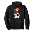 Funny Santa Claus Soccer Player Ball Gift Hoodie - Aesthetic Graphic Unisex - T-Shirt, Sweatshirt, Hoodie