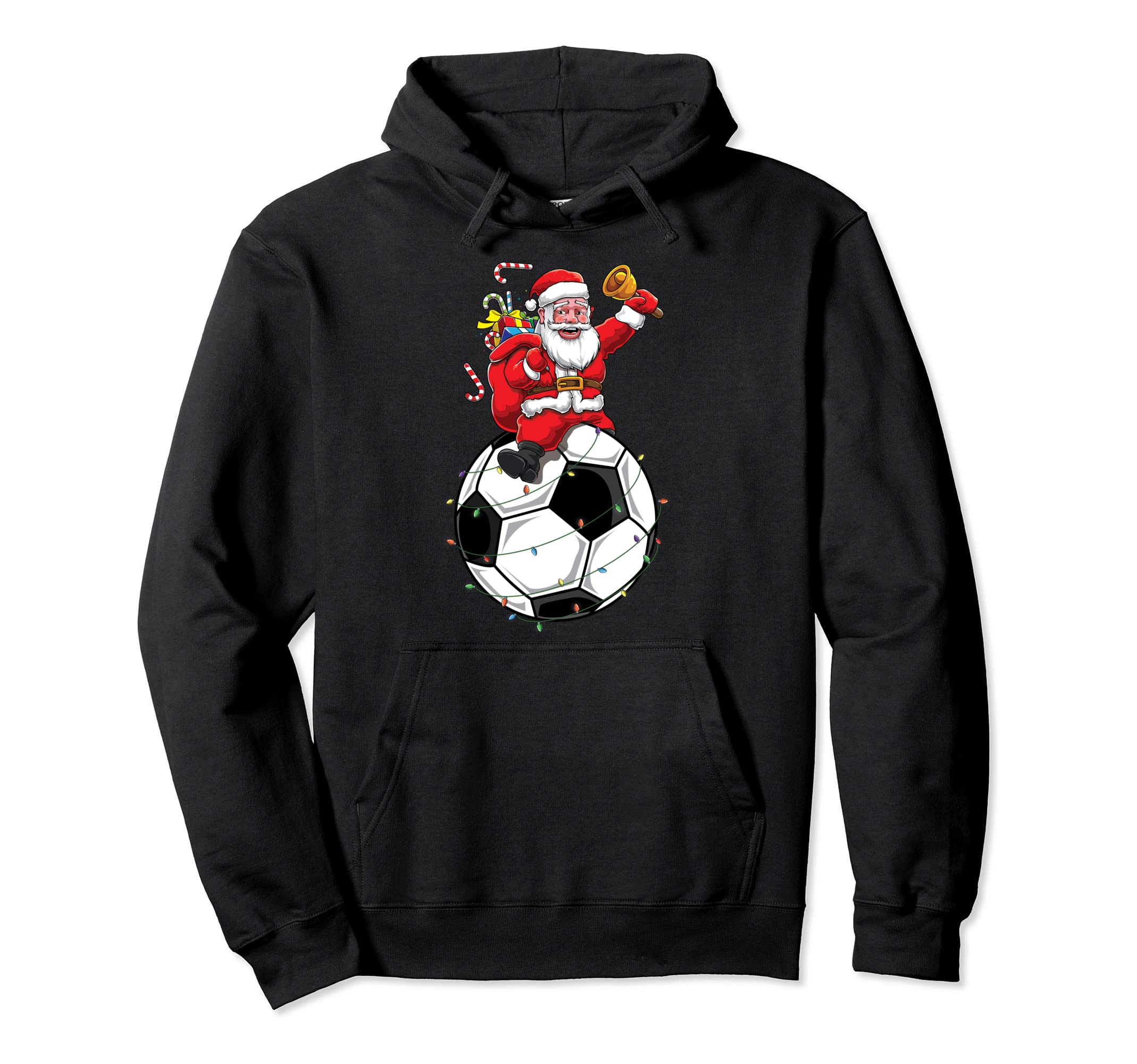 Funny Santa Claus Soccer Player Ball Gift Hoodie - Aesthetic Graphic Unisex - T-Shirt, Sweatshirt, Hoodie