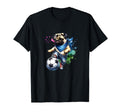 Pug Dog Soccer Ball Champion Fan T-Shirt - Custom Art Print Men Women - T-Shirt, Sweatshirt, Hoodie