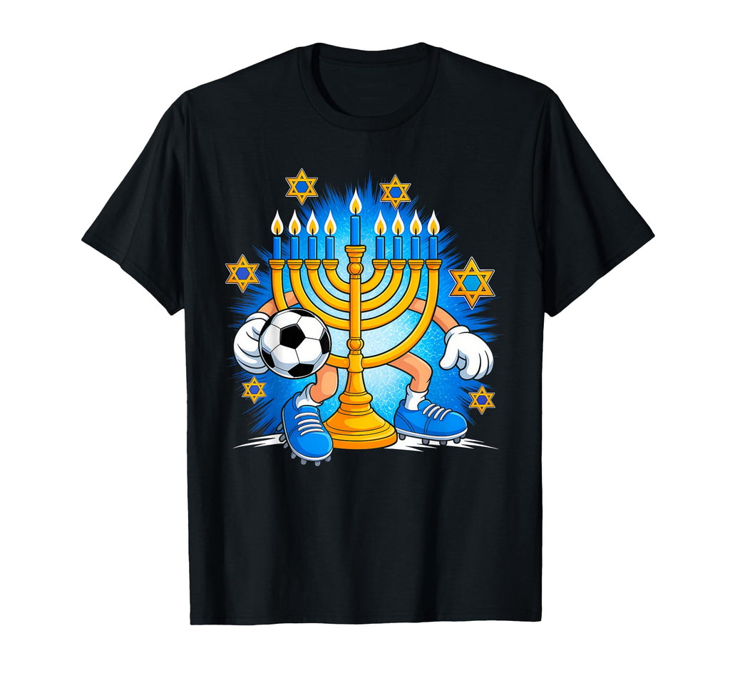 Menorah Playing Soccer Happy T-Shirt - Aesthetic Graphic Men Women - T-Shirt, Sweatshirt, Hoodie
