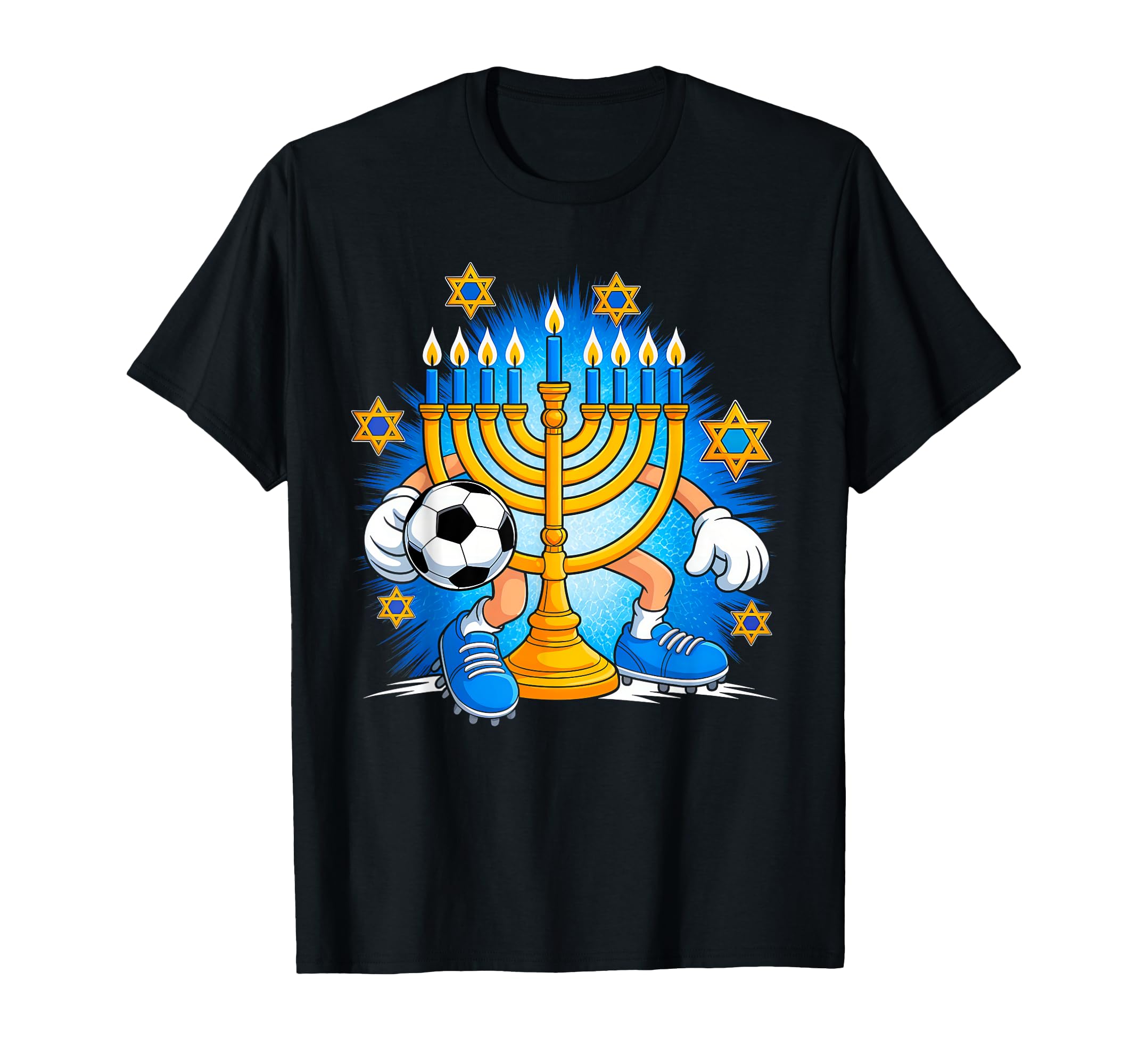 Menorah Playing Soccer Happy T-Shirt - Aesthetic Graphic Men Women - T-Shirt, Sweatshirt, Hoodie