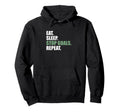 Goalkeeeper Soccer Goalie Eat Sleep Hoodie - Custom Art Print Men Women - T-Shirt, Sweatshirt, Hoodie