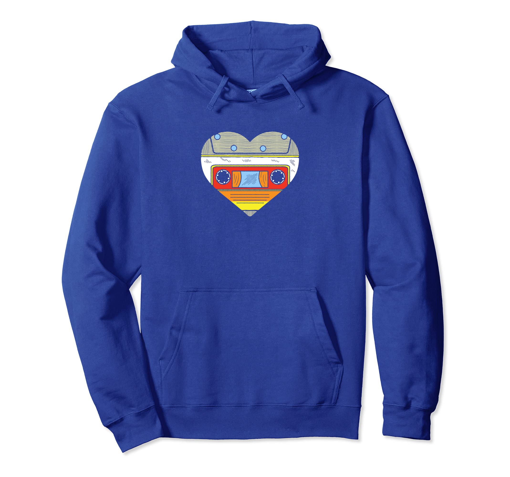 Cassette Tape Heart 80S Music Lovers Hoodie - Minimalist Print Unisex - T-Shirt, Sweatshirt, Hoodie