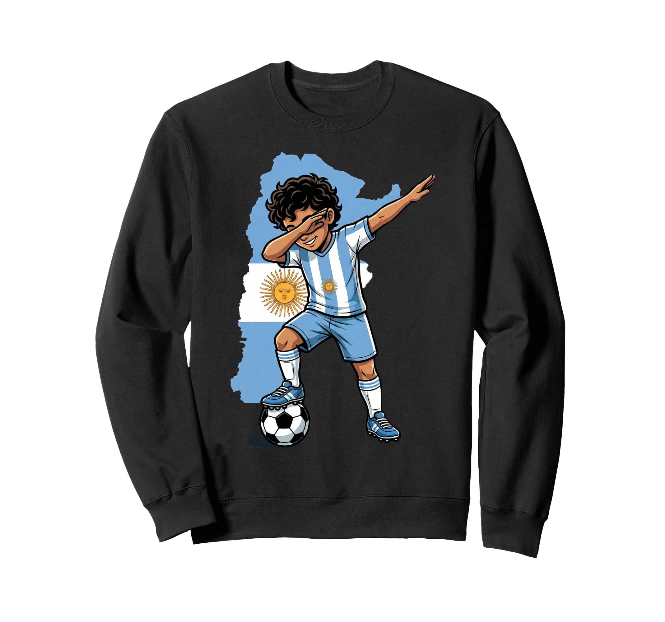 Argentina Soccer Dab Flag Football Sweatshirt - Aesthetic Graphic Men Women - T-Shirt, Sweatshirt, Hoodie