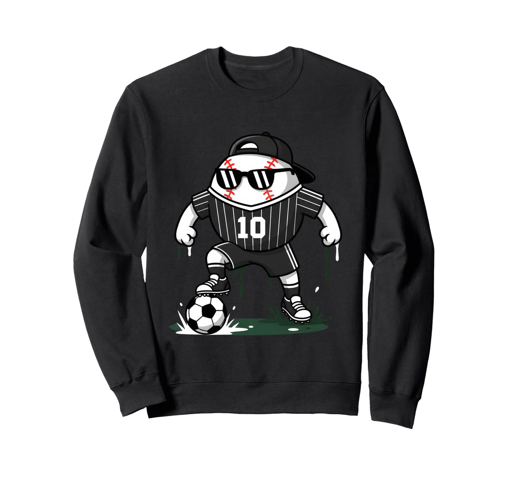 Baseball Soccer Player Sunglasses Sweatshirt - Graphic Print for Adults - T-Shirt, Sweatshirt, Hoodie