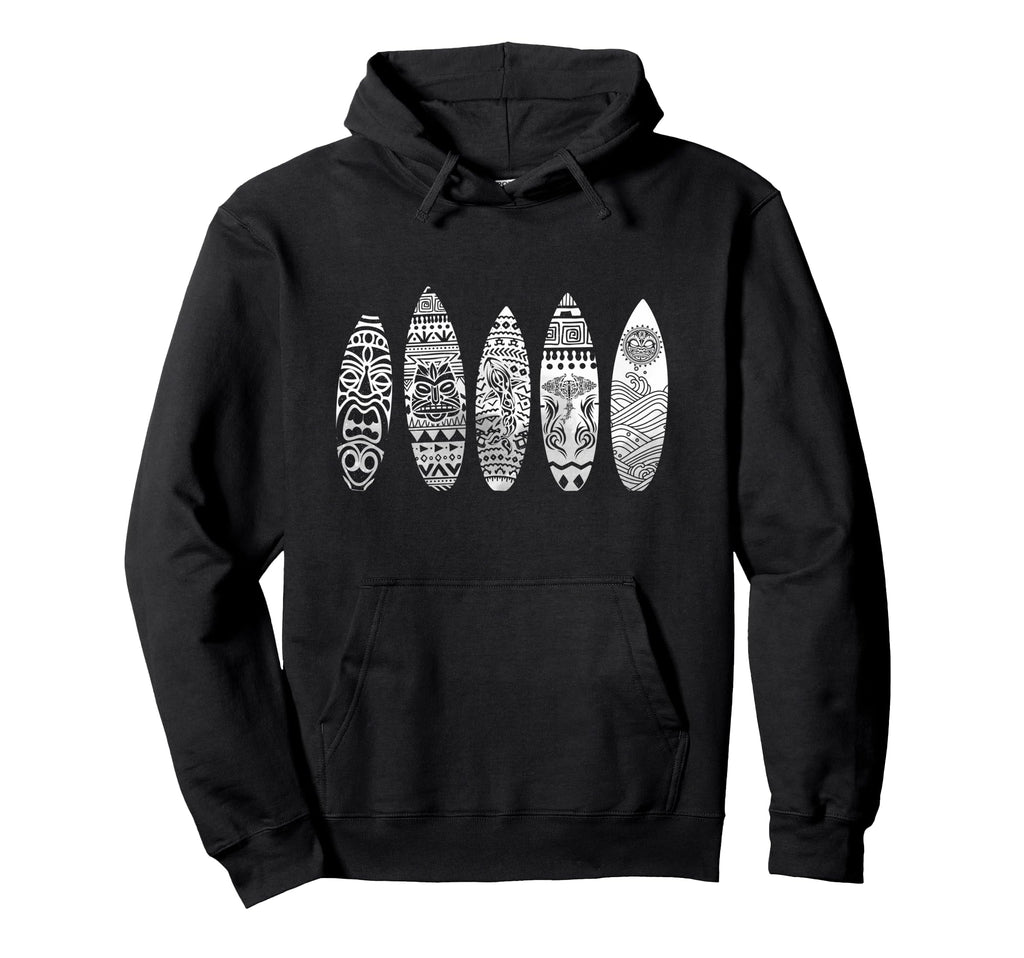 Surfing Surfboard Maori Surfboarder Hoodie - Aesthetic Graphic for Adults - T-Shirt, Sweatshirt, Hoodie