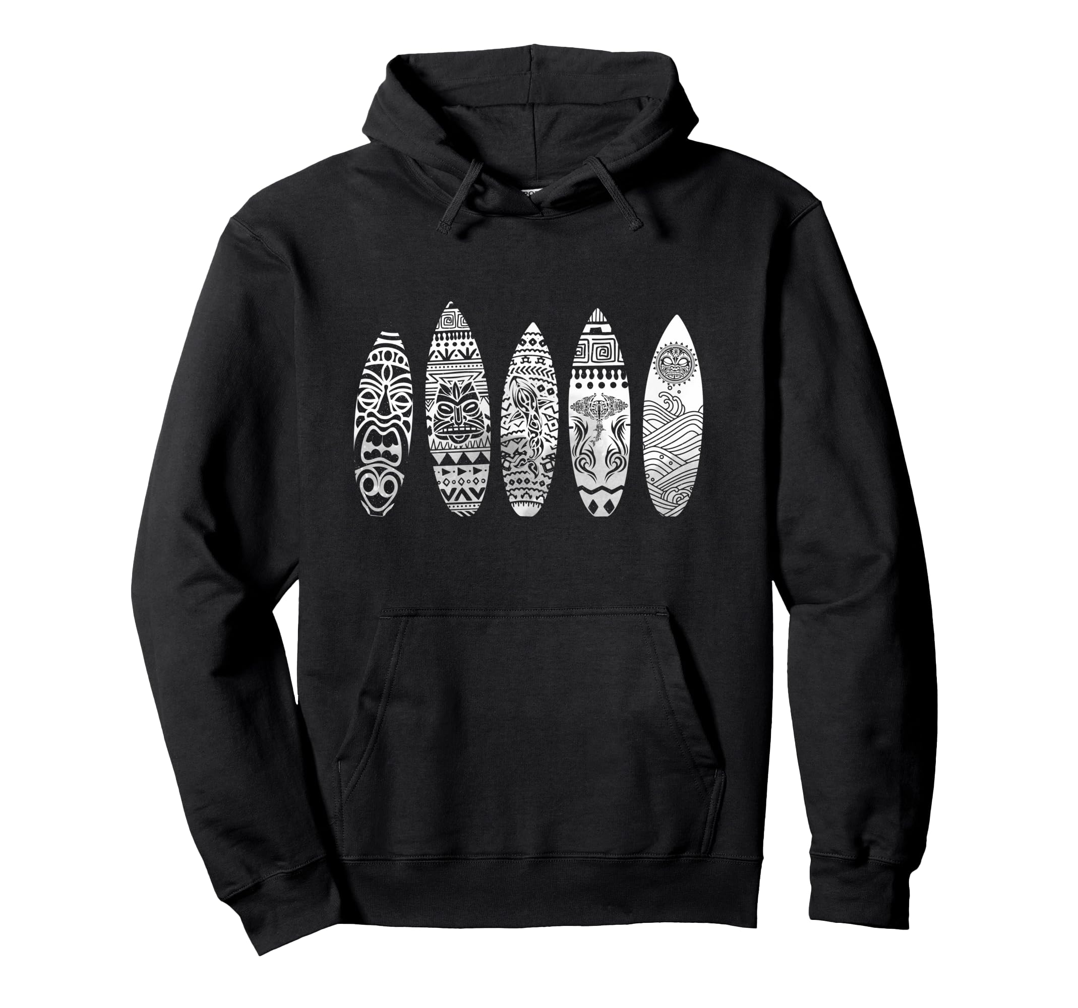 Surfing Surfboard Maori Surfboarder Hoodie - Aesthetic Graphic for Adults - T-Shirt, Sweatshirt, Hoodie