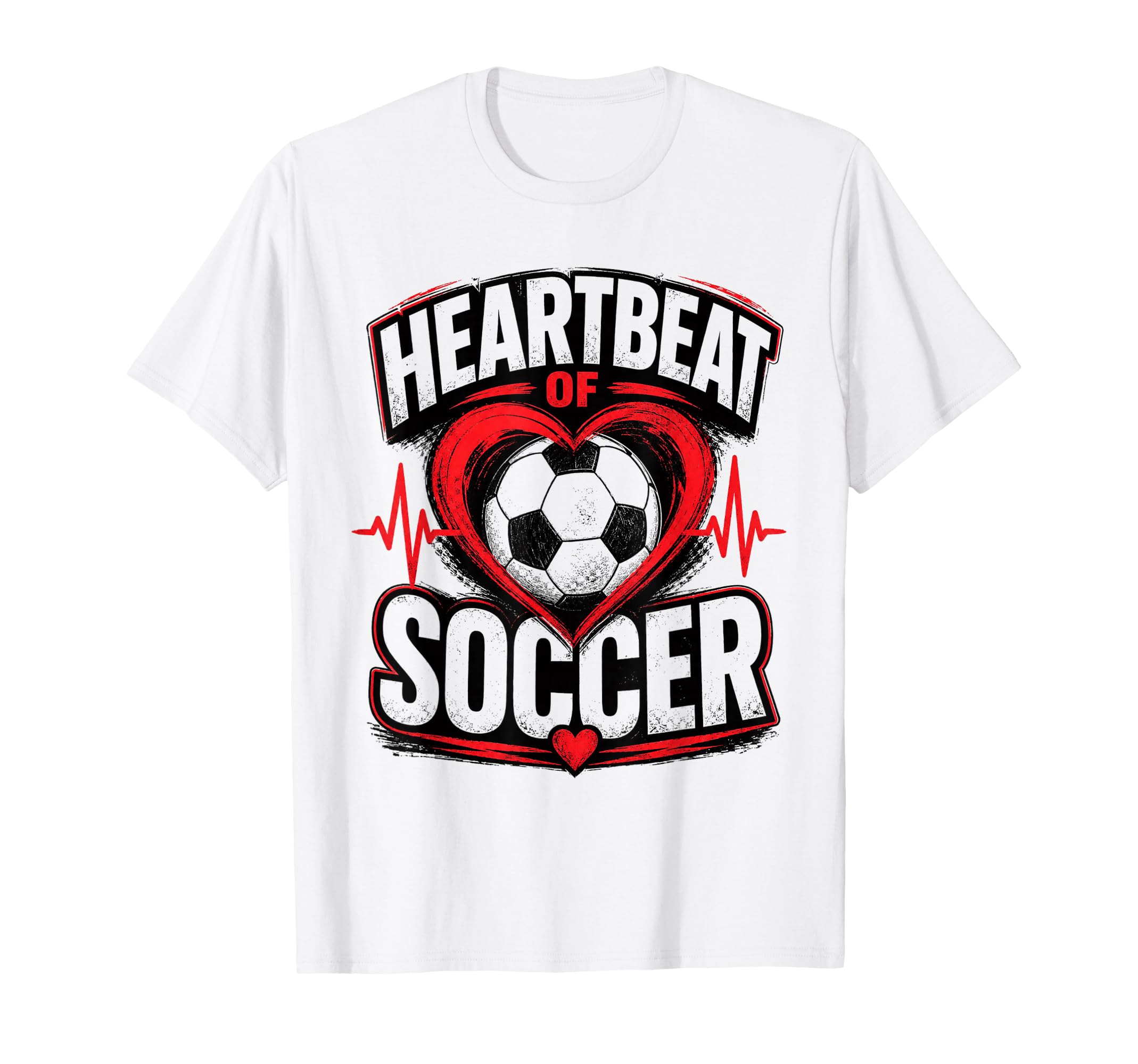 Football Collection Soccer Heartbeat T-Shirt - Minimalist Print Men Women - T-Shirt, Sweatshirt, Hoodie