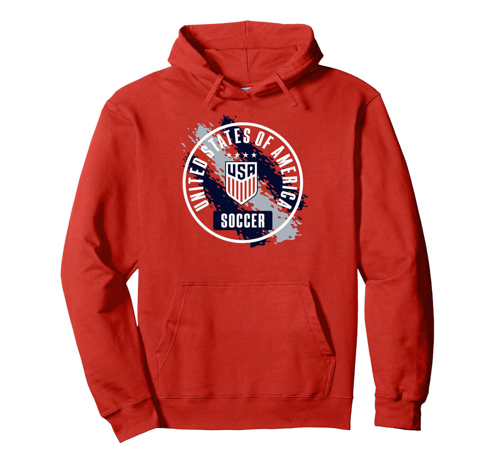 Usa Soccer Paint Red Uswnt Hoodie - Fun Novelty Design for Adults - T-Shirt, Sweatshirt, Hoodie