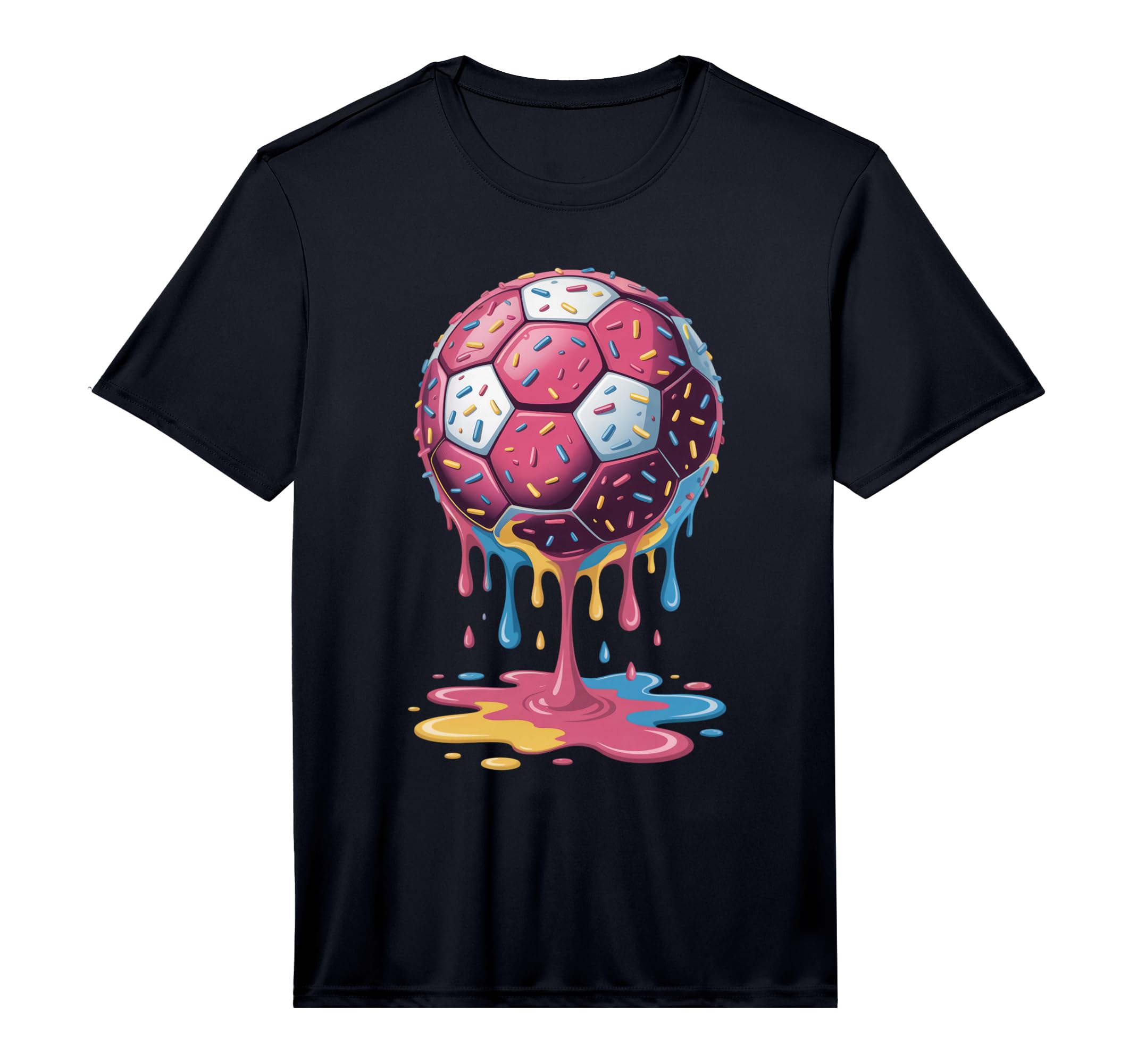 Soccer Ball Drip Ice Cream Drip Game T-Shirt - Unique Graphic Men Women - T-Shirt, Sweatshirt, Hoodie