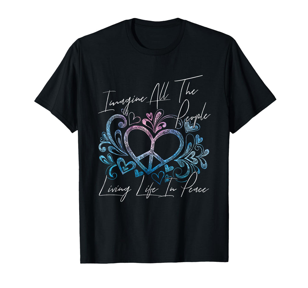 Imagine Hippie People Living Life T-Shirt - Trendy Graphic for Adults - T-Shirt, Sweatshirt, Hoodie