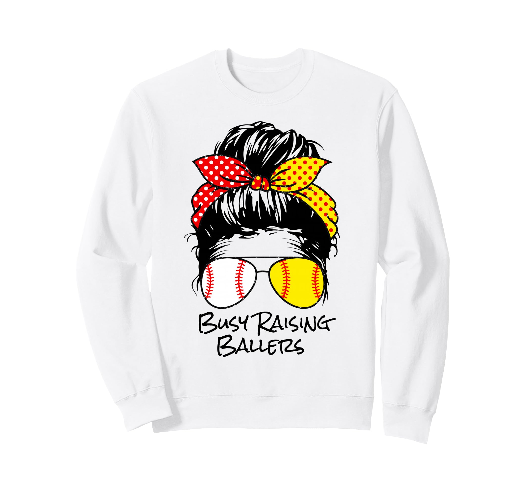 Busy Raising Ballers Messy Bun Womens Sweatshirt - Minimalist Print Unisex - T-Shirt, Sweatshirt, Hoodie