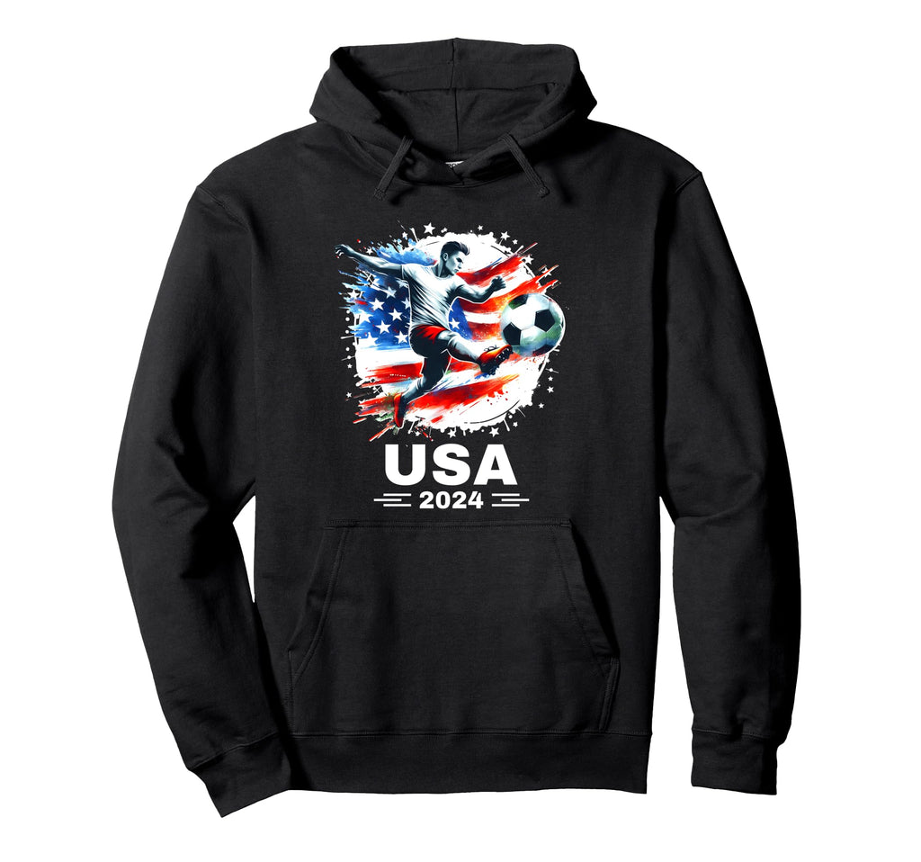 American Flag Soccer Soccer 2024 Hoodie - Custom Art Print Unisex - T-Shirt, Sweatshirt, Hoodie