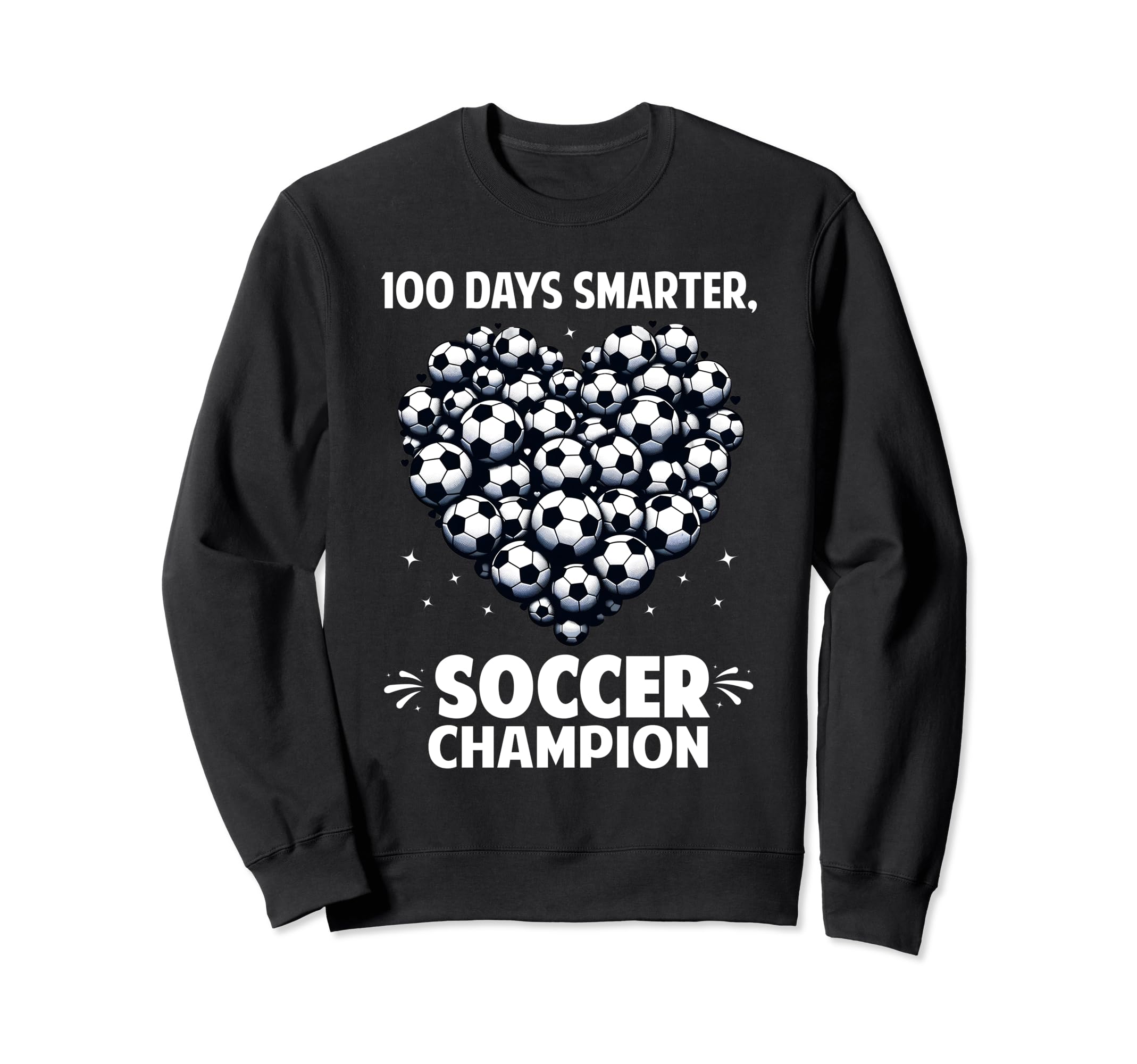 100 Days School Soccer Heart Love Sweatshirt - Custom Art Print for Adults - T-Shirt, Sweatshirt, Hoodie
