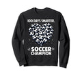 100 Days School Soccer Heart Love Sweatshirt - Unique Graphic Men Women - T-Shirt, Sweatshirt, Hoodie