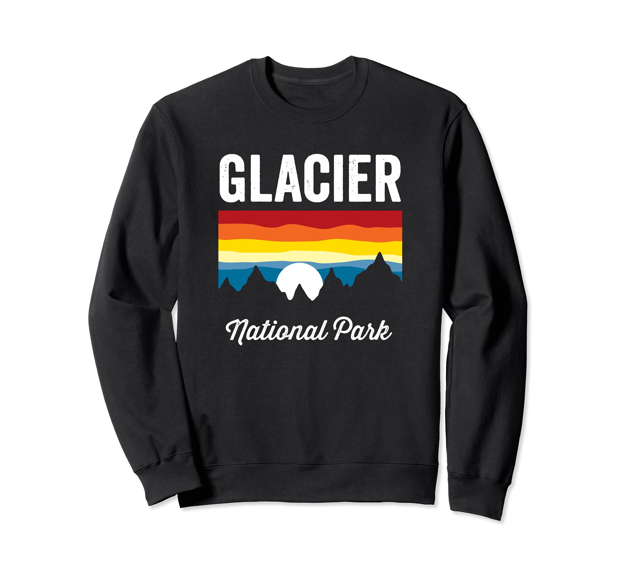 Glacier National Park Mountain Sunset Sweatshirt - Graphic Print for Adults - T-Shirt, Sweatshirt, Hoodie