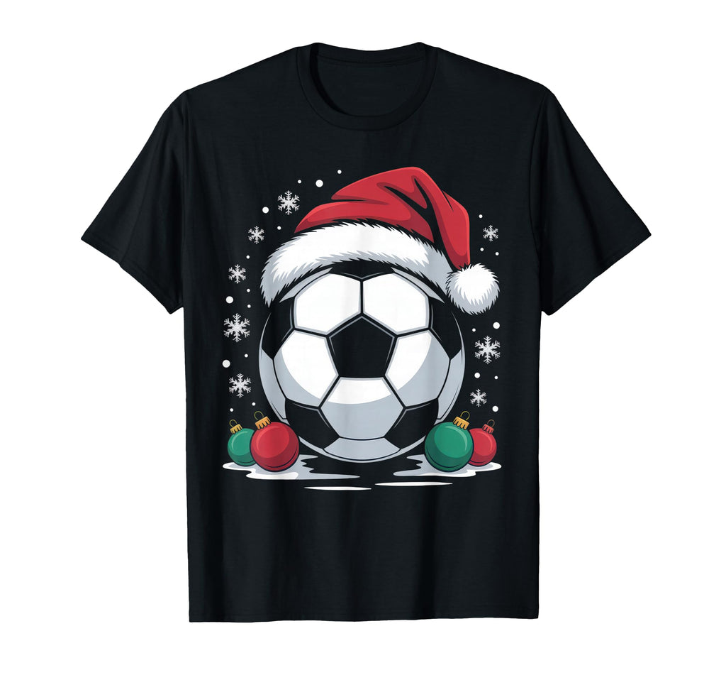 Festive Soccer Fan Joy Santa Hat T-Shirt - Fun Novelty Design for Adults - T-Shirt, Sweatshirt, Hoodie