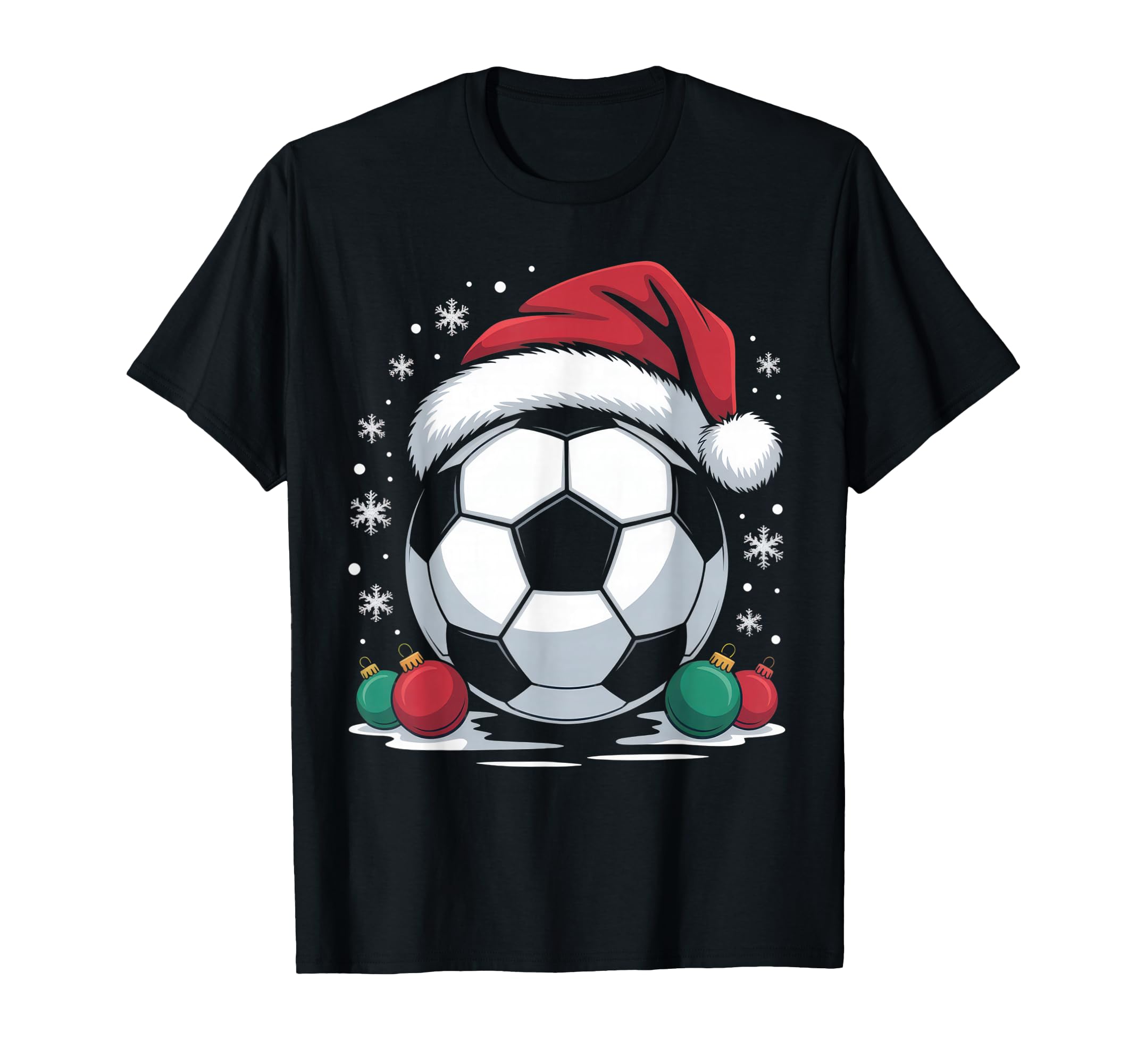 Festive Soccer Fan Joy Santa Hat T-Shirt - Fun Novelty Design for Adults - T-Shirt, Sweatshirt, Hoodie