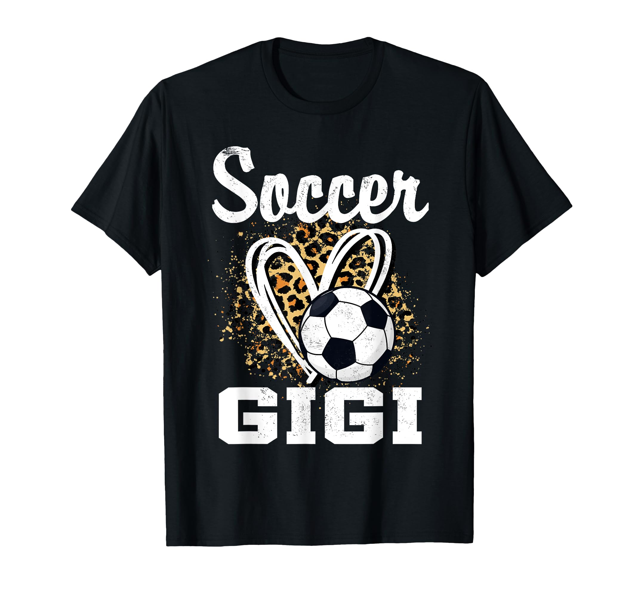 Soccer Grandma Leopard Heart Soccer T-Shirt - Minimalist Print for Adults - T-Shirt, Sweatshirt, Hoodie