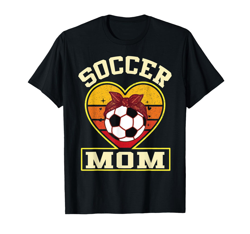 Soccer Mom Sunset Heart Soccer Ball T-Shirt - Novelty Apparel Men Women - T-Shirt, Sweatshirt, Hoodie
