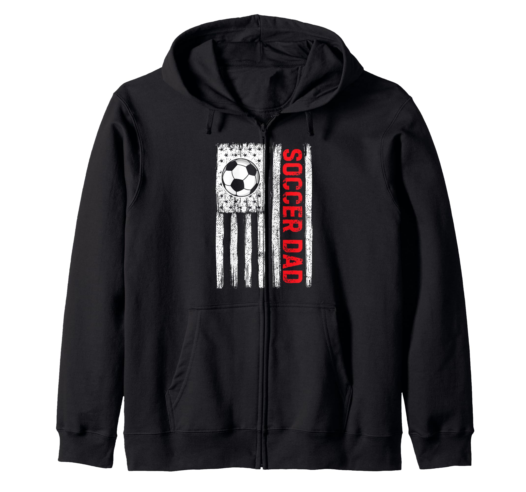 Red Soccer Dad Flag Hoodie - Graphic Print Unisex - T-Shirt, Sweatshirt, Hoodie