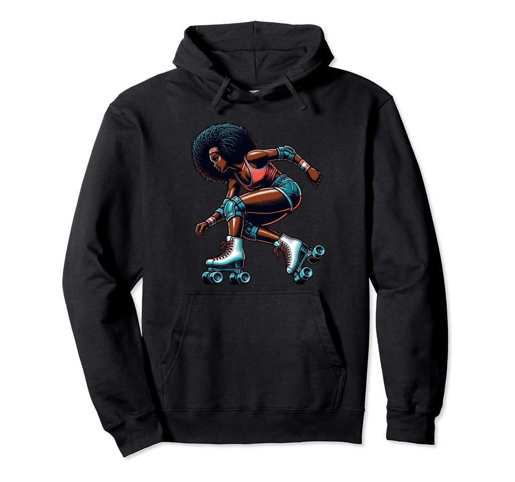 African Melanin Roller Skater Hoodie - Graphic Print Unisex - T-Shirt, Sweatshirt, Hoodie