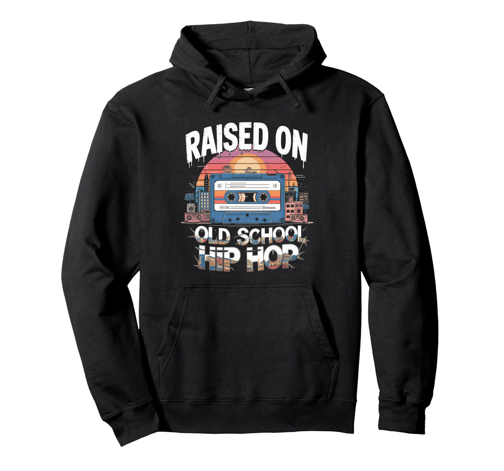 Raised Old School Hip Hop Cassette Graffiti Hoodie - Graphic Print Unisex - T-Shirt, Sweatshirt, Hoodie