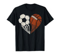 Mom Both Heart Soccer Baseball Sports T-Shirt - Trendy Graphic Men Women - T-Shirt, Sweatshirt, Hoodie