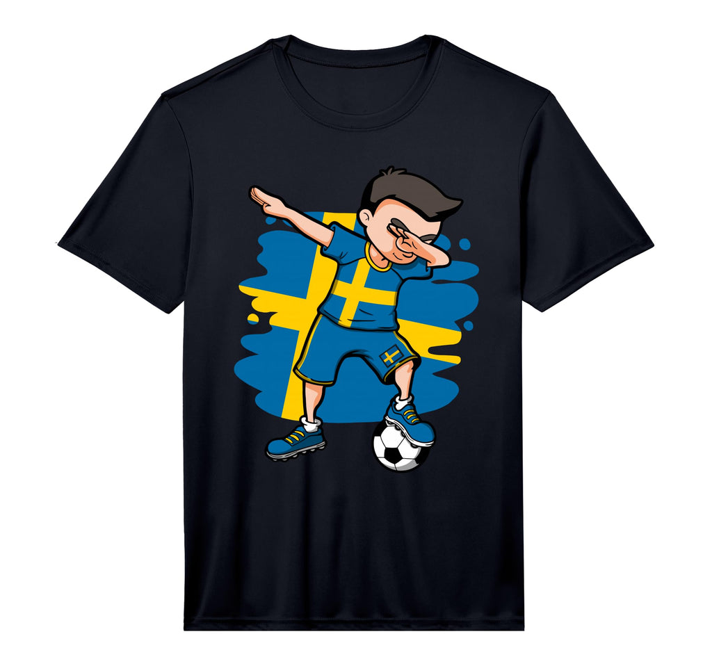 Dabbing Soccer Sweden Jersey Swedish T-Shirt - Custom Art Print Men Women - T-Shirt, Sweatshirt, Hoodie