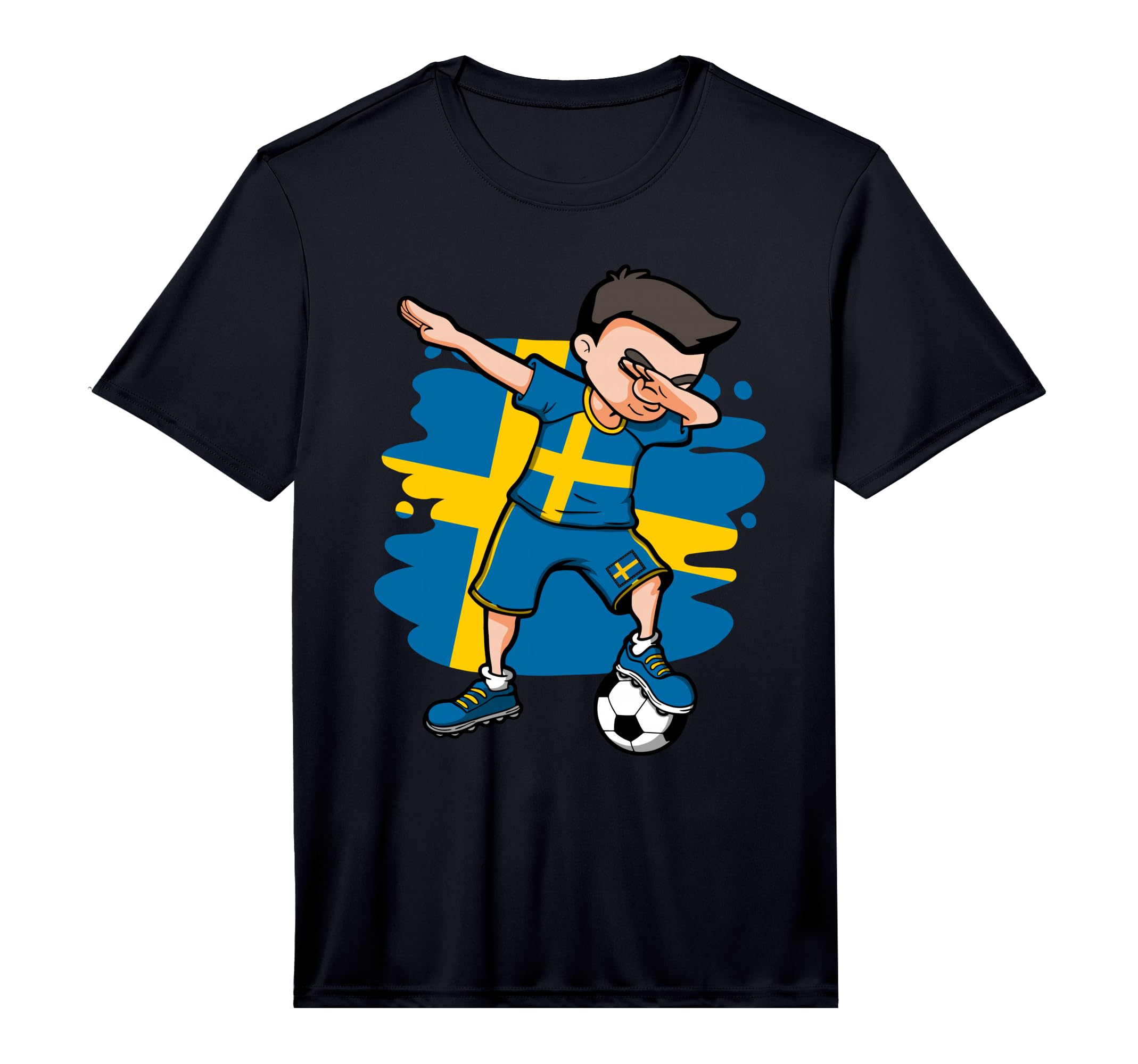 Dabbing Soccer Sweden Jersey Swedish T-Shirt - Custom Art Print Men Women - T-Shirt, Sweatshirt, Hoodie