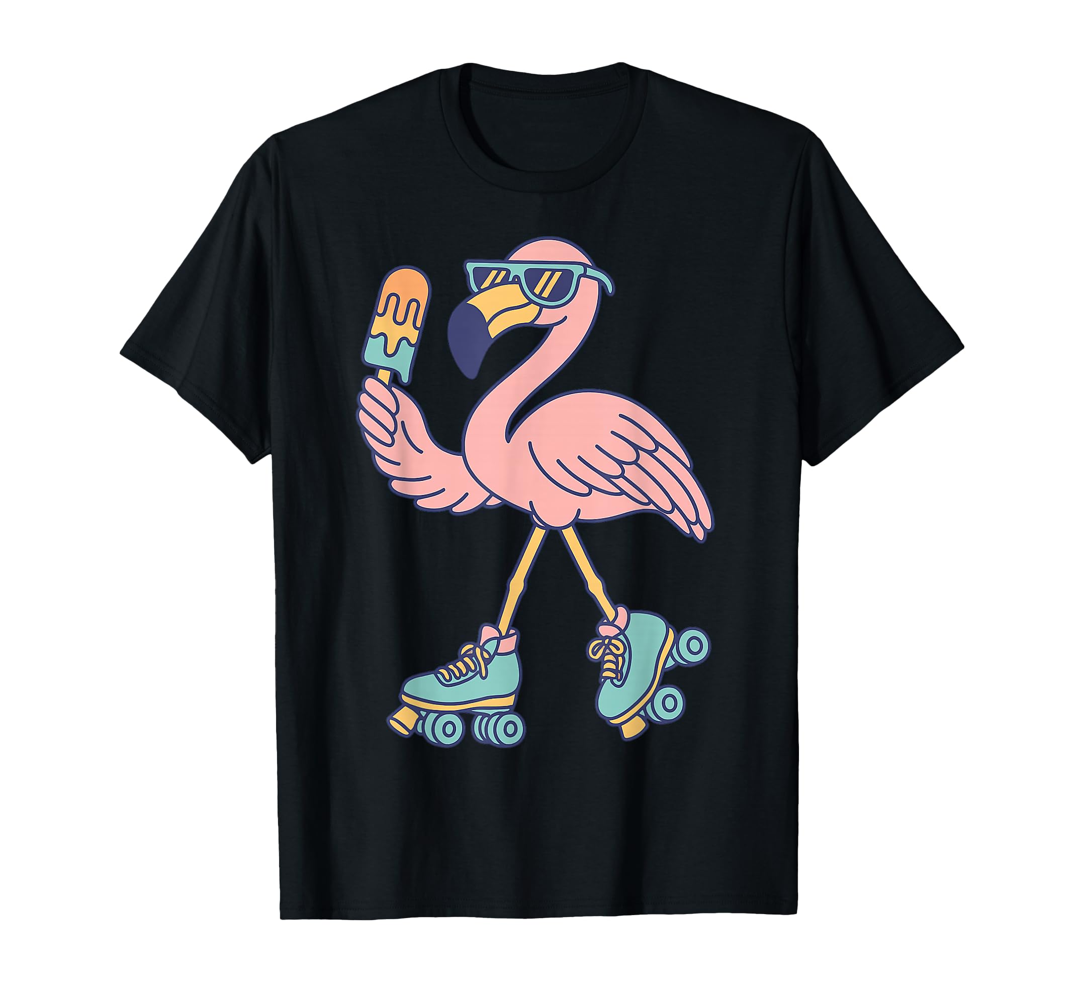 Flamingo Roller Skates Summer 80S Ice T-Shirt - Novelty Apparel Men Women - T-Shirt, Sweatshirt, Hoodie