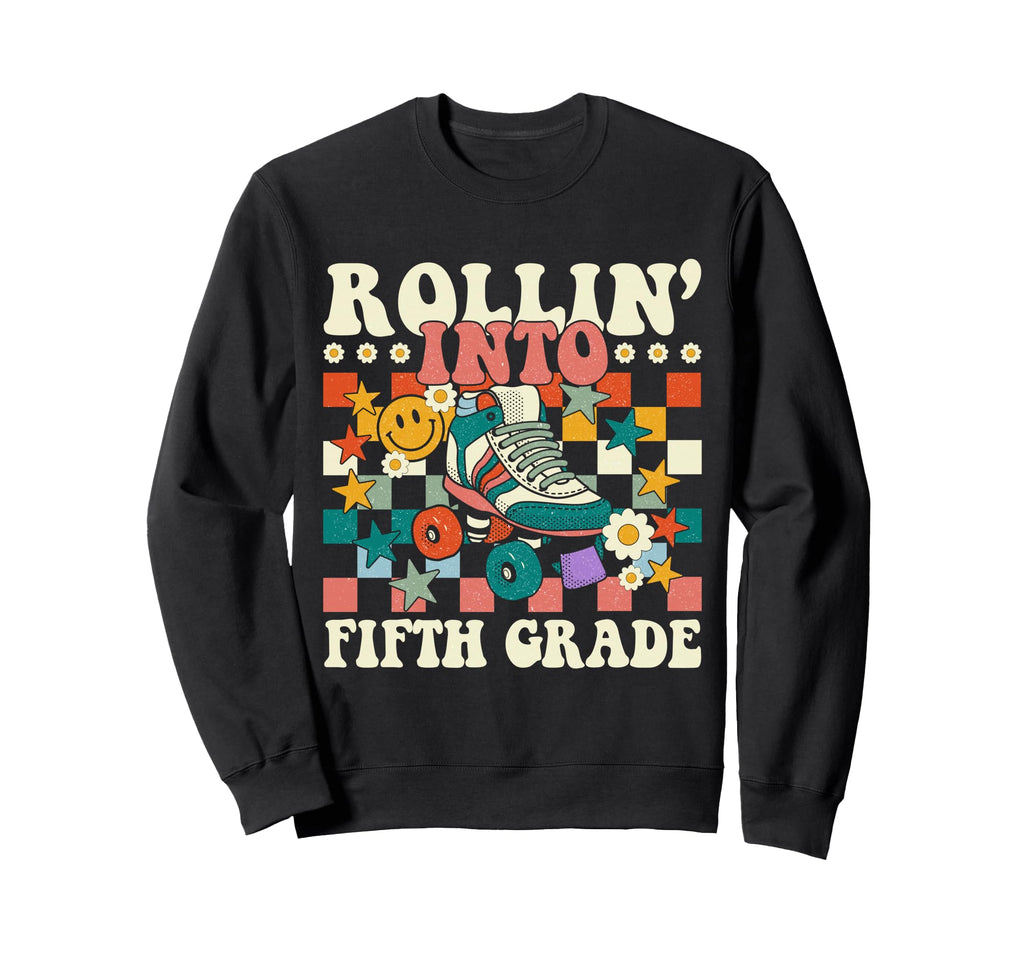 Rolling Into 5Th Grade Back To School Sweatshirt - Custom Art Print Unisex - T-Shirt, Sweatshirt, Hoodie