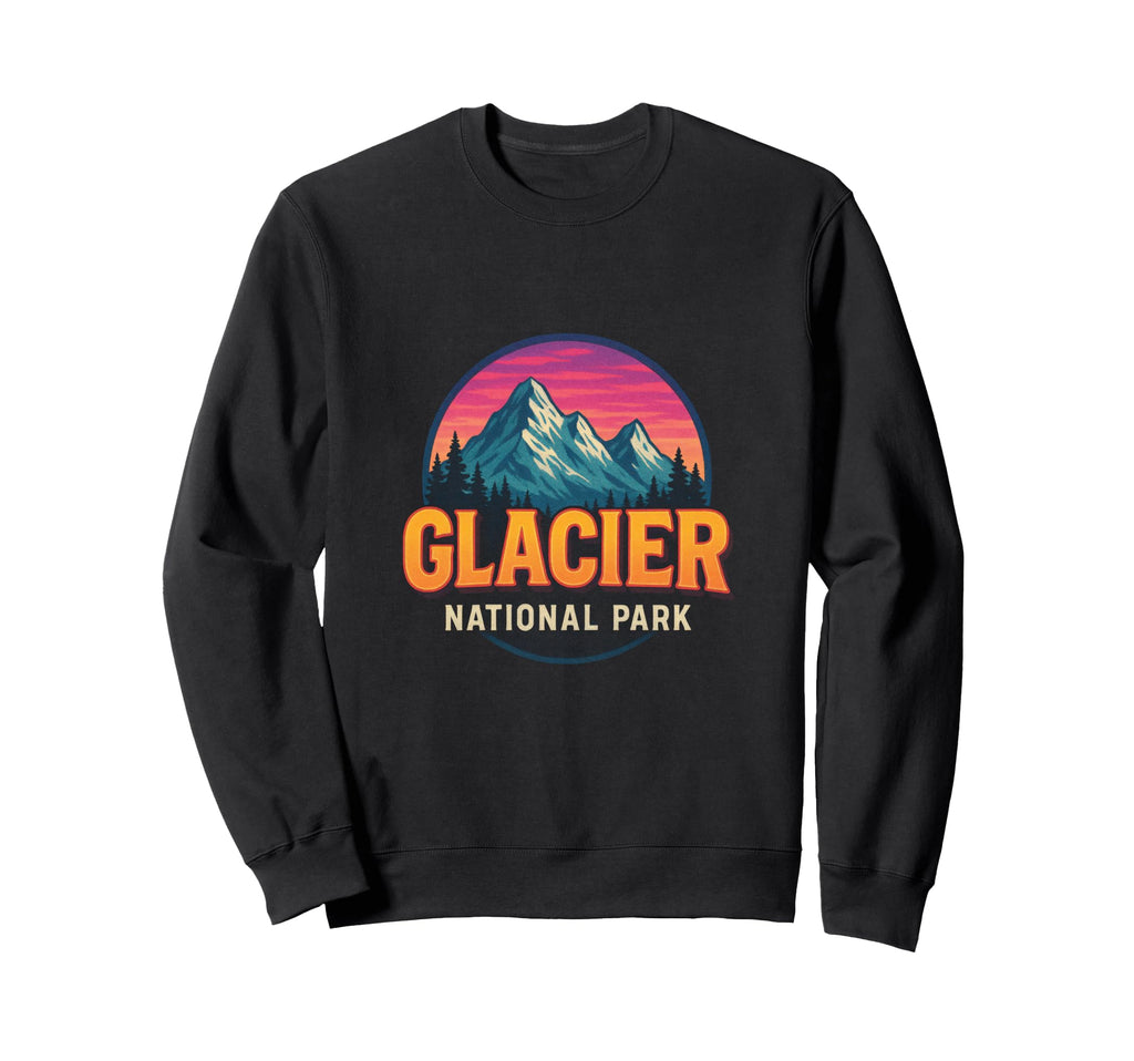 Glacier National Park Mountains Sweatshirt - Unique Graphic Men Women - T-Shirt, Sweatshirt, Hoodie