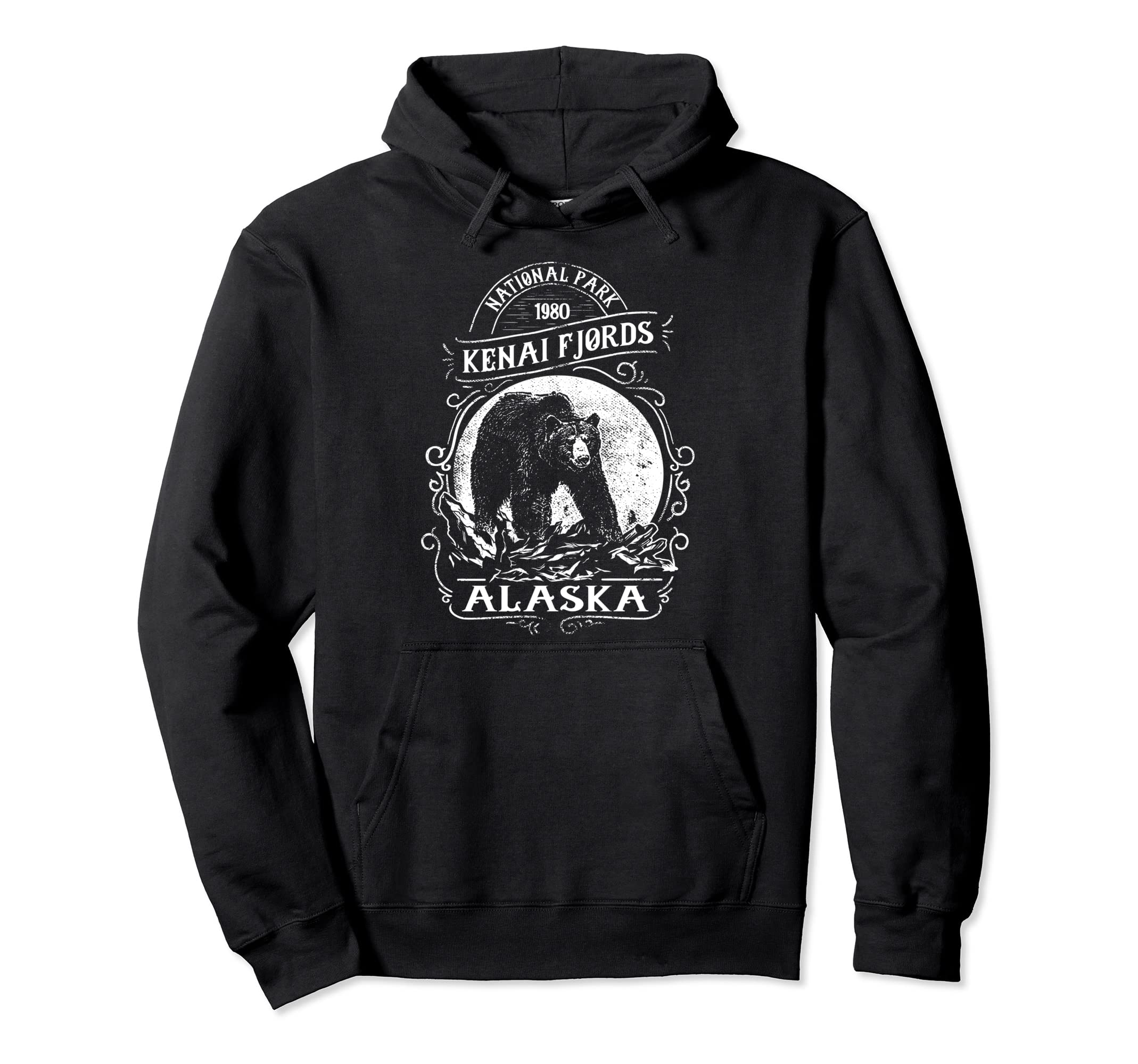 Kenai Fjords National Park Bear Alaska Hoodie - Trendy Graphic Men Women - T-Shirt, Sweatshirt, Hoodie