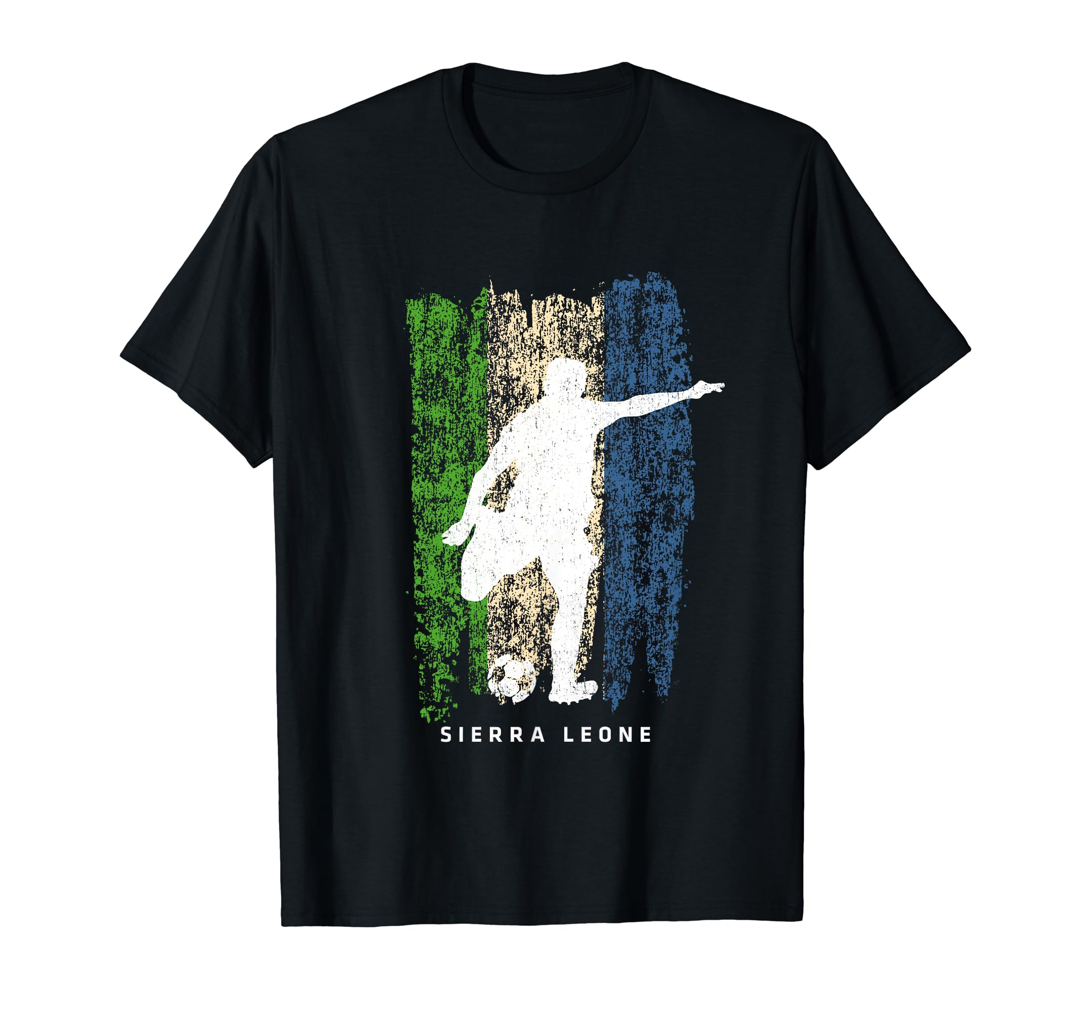 Sierra Leone Flag Soccer Player T-Shirt - Graphic Print Men Women - T-Shirt, Sweatshirt, Hoodie