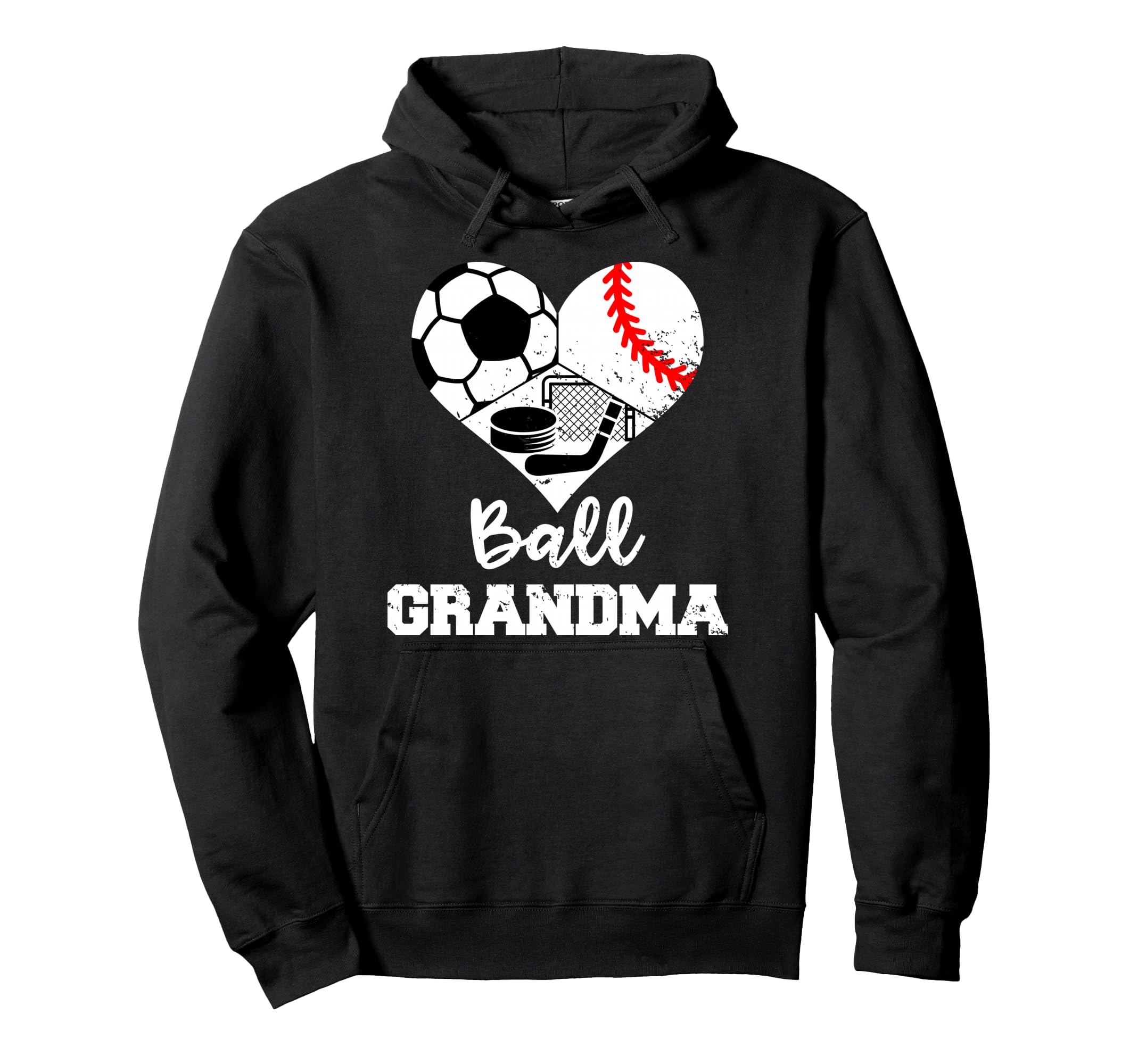 Ball Grandma Heart Funny Soccer Hoodie - Novelty Apparel Men Women - T-Shirt, Sweatshirt, Hoodie