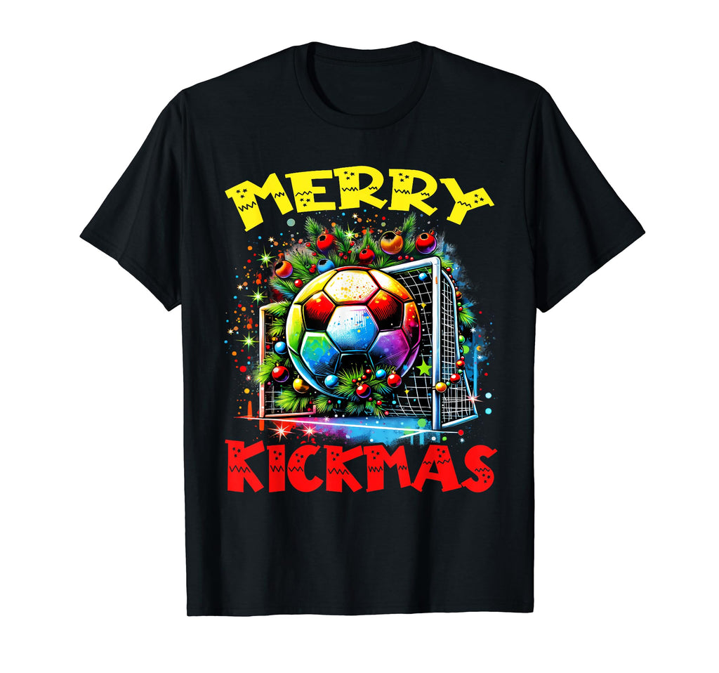 Merry Kickmas Soccer Ball Soccer T-Shirt - Minimalist Print for Adults - T-Shirt, Sweatshirt, Hoodie