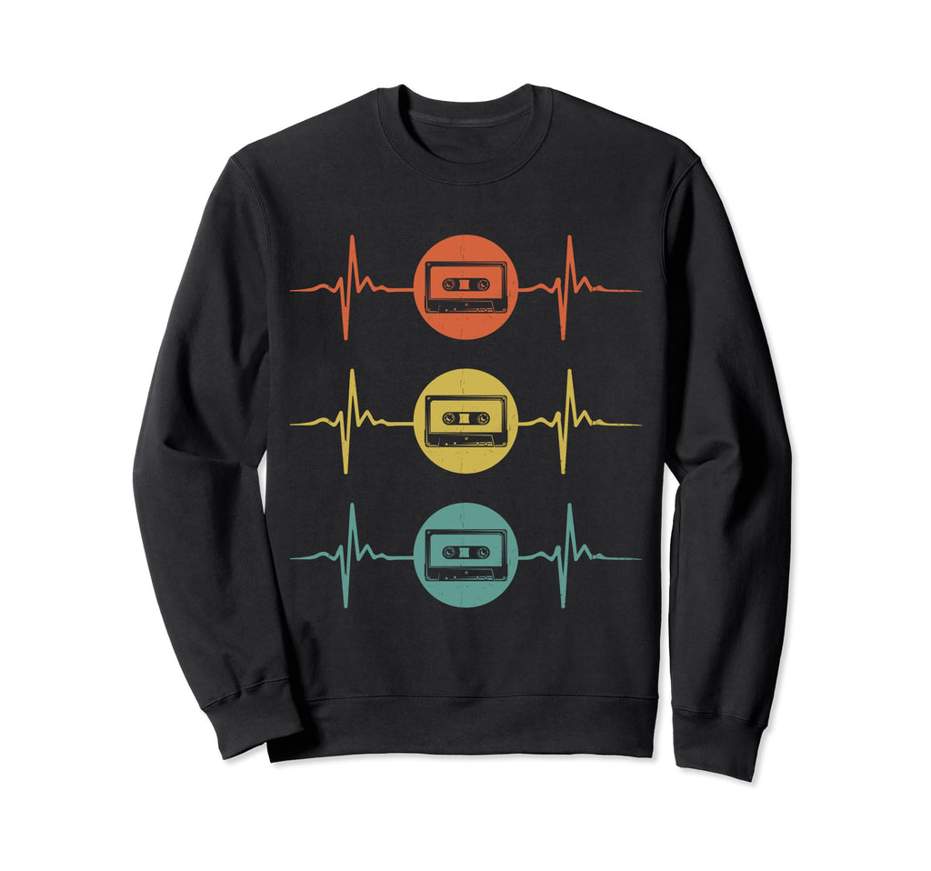 Heart Pulse Tape Cassette Music Sweatshirt - Casual Everyday Wear Unisex - T-Shirt, Sweatshirt, Hoodie