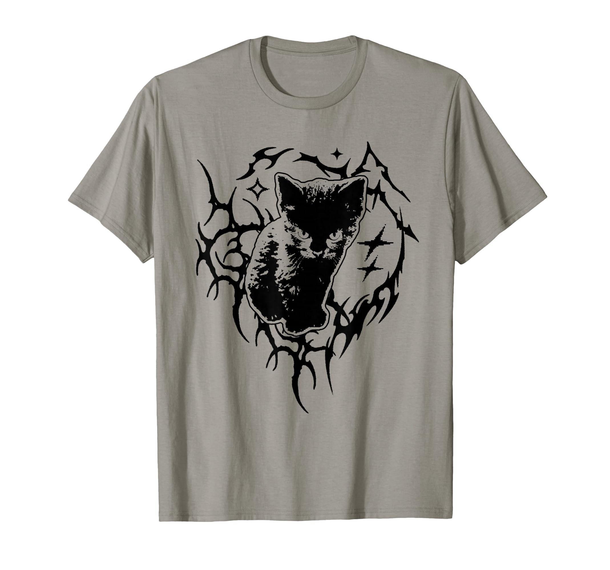Y2K Cat Emo Goth 90S 2000S Grunge T-Shirt - Fun Novelty Design for Adults - T-Shirt, Sweatshirt, Hoodie